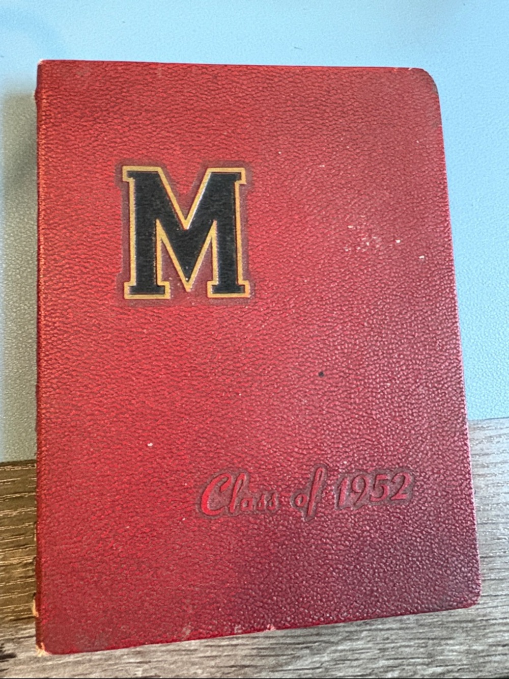 Vintage University of Maryland Red Leatherette Pocket Notebook - Class of 1952